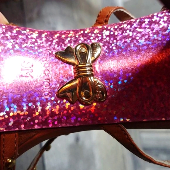 SOLD ✨️Betsey Johnson Strappy Studded Stacked High Heel Platform Shoes Excellent - Picture 9 of 10